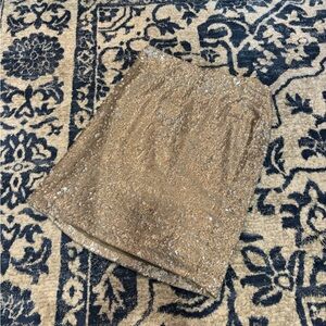 White House Black Market Gold Sequin Mini Skirt